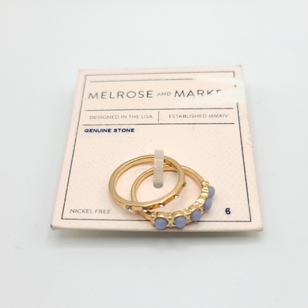 CLEARANCE Melrose & Market Gold Band Ring Set Sz 6